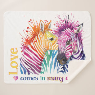 Zebra Rainbow Sherpa Blanket