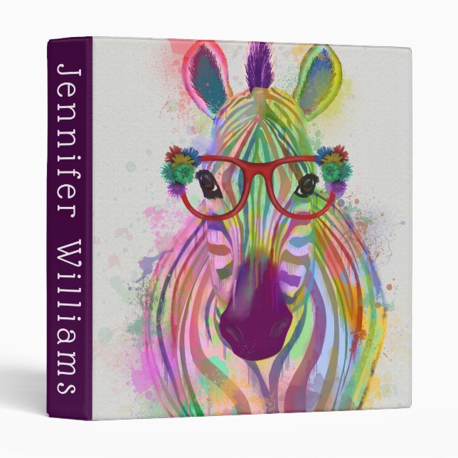 Zebra Rainbow Splash Binder (Front/Spine)
