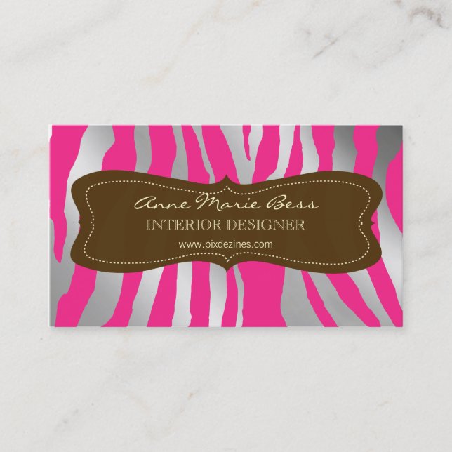 Zebra Raspberry Chocolate  business cards (Front)