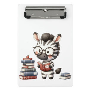 Zebra Reading Books. Mini Clipboard