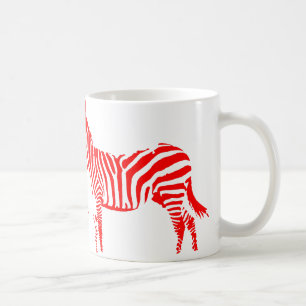 Zebra Red Silhouette Mug or Travel Mug