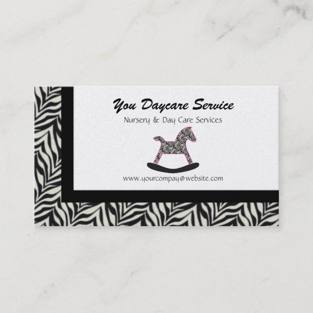 Zebra Rocking Horse Business Cards (Front)