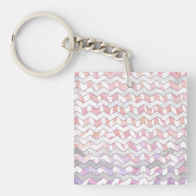 Zebra rose et blanc Chevron (Devant)