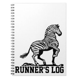Zebra Runner's Log Black & White Running Notebook