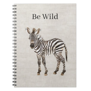 Zebra Safari Animal Faux Linen Notebook