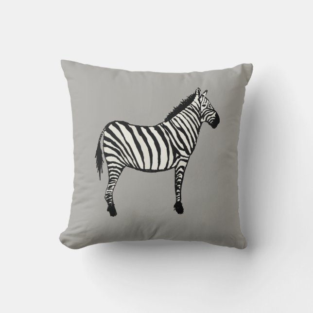 Zebra Safari Animal Painting Throw Pillow (Front)