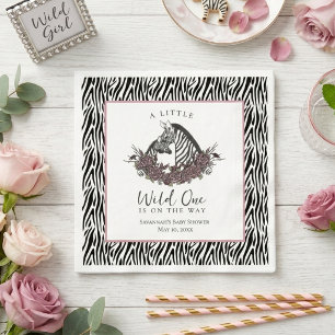 Zebra Safari Baby Shower Little Wild One Party Napkin