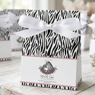 Zebra Safari Baby Shower Little Wild One Triangle Favor Box