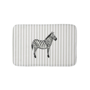 Zebra Safari Design Stripe Bath Mat