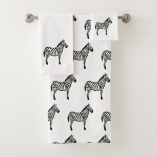 Zebra Safari Painting Bath Towel Set