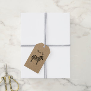 Zebra Safari Thank You Birthday Gift Tags