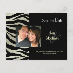 Zebra Save the Date Photo postcards, Announcement Postcard