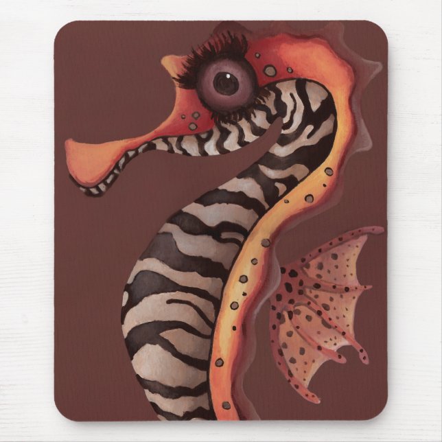 Zebra Seahorse Mouse Pad (Front)