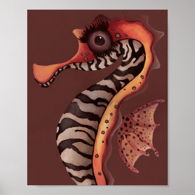 Zebra Seahorse Poster (Front)