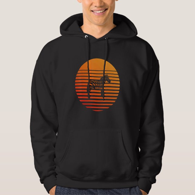 Zebra Shadow Silhouette In Front Of A Sun Hoodie (Front)