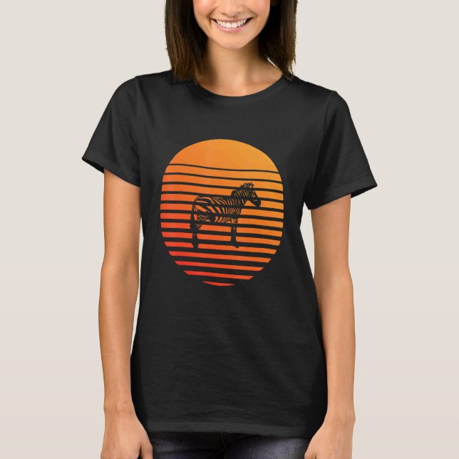 Zebra Shadow Silhouette In Front Of A Sun T-Shirt (Front)