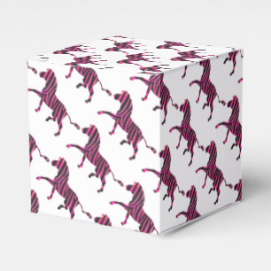 Zebra Silhouette Black and Hot Pink Print Favor Box