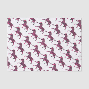 Zebra Silhouette Black and Hot Pink Print Tissue Paper