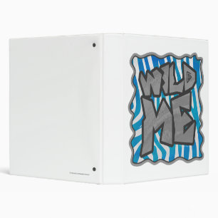 Zebra Silhouette Blue and White Design Binder