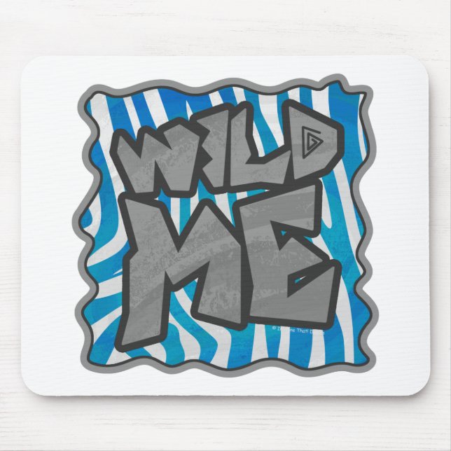 Zebra Silhouette Blue and White Design Mouse Pad (Front)