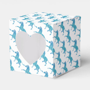 Zebra Silhouette Blue and White Favor Box