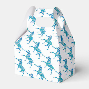 Zebra Silhouette Blue and White Favor Box