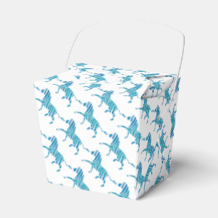 Zebra Silhouette Blue and White Favor Box