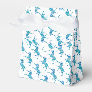 Zebra Silhouette Blue and White Favor Box