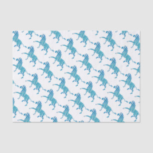 Zebra Silhouette Blue and White Tissue Paper