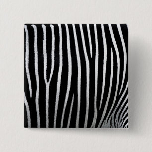 Zebra Skin 2 Inch Square Button