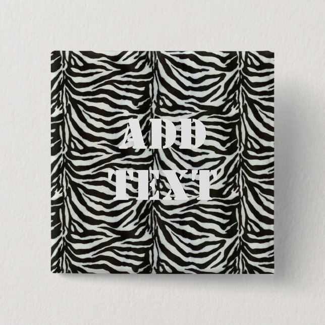 Zebra Skin Camouflage Texture 2 Inch Square Button (Front)