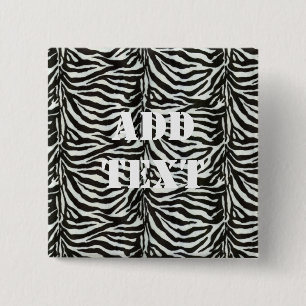 Zebra Skin Camouflage Texture 2 Inch Square Button