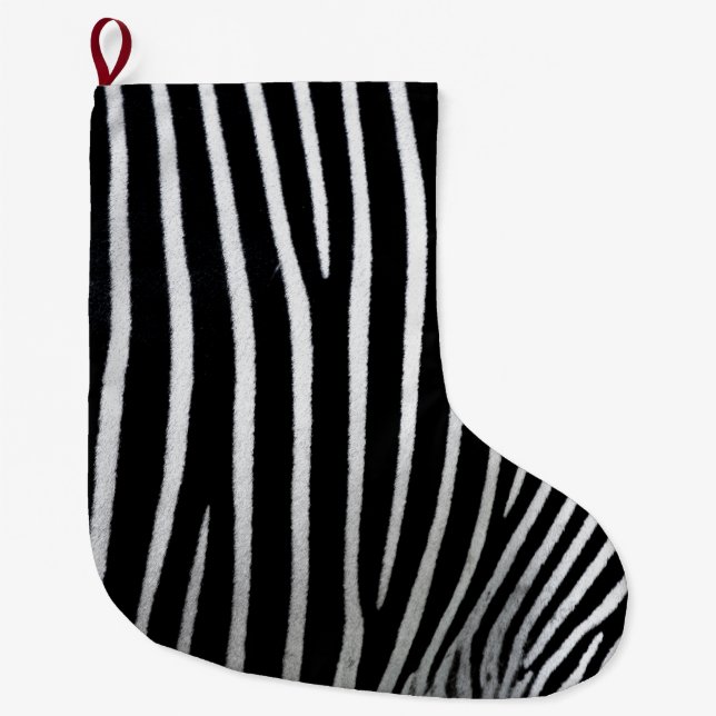Zebra Skin Large Christmas Stocking (Front)