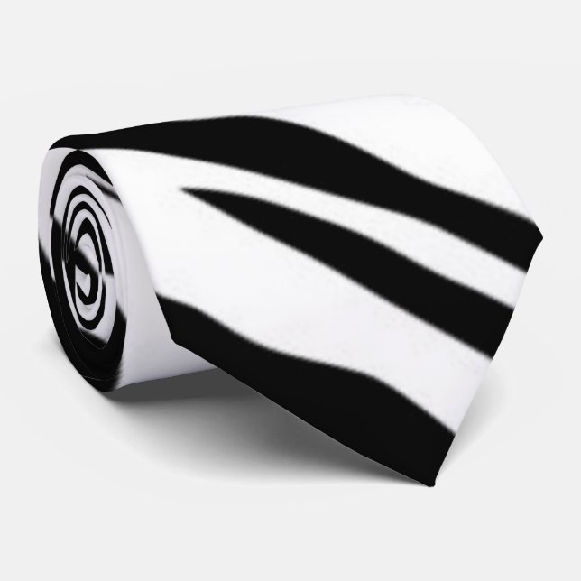 Zebra Skin Pattern Tie (Rolled)