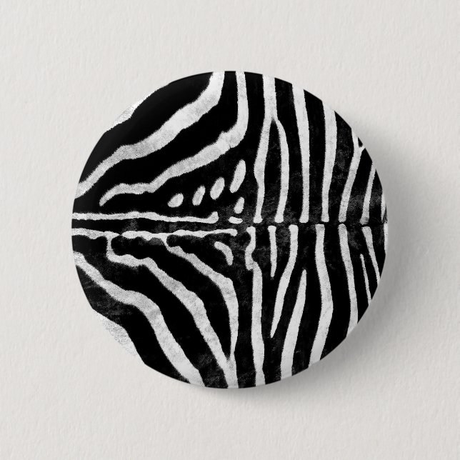 Zebra Skin Print 2 Inch Round Button (Front)