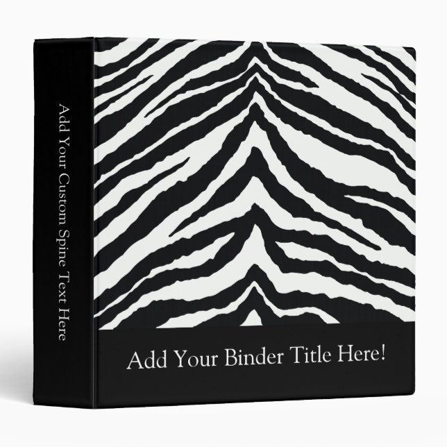 Zebra Skin Print Binder (Front/Spine)