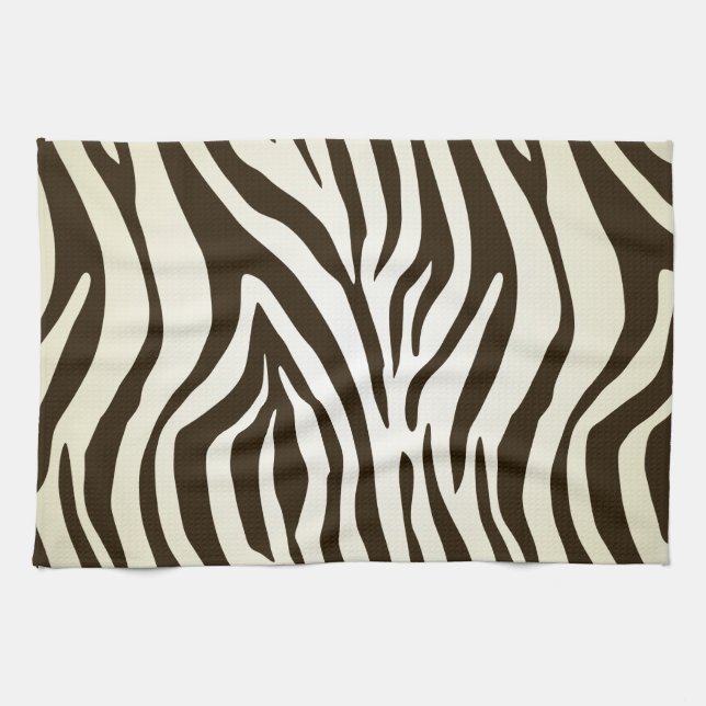 Zebra skin print stripes pattern kitchen towel (Horizontal)