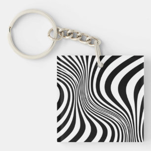 Zebra Skin Print Texture Pattern-88488 Keychain