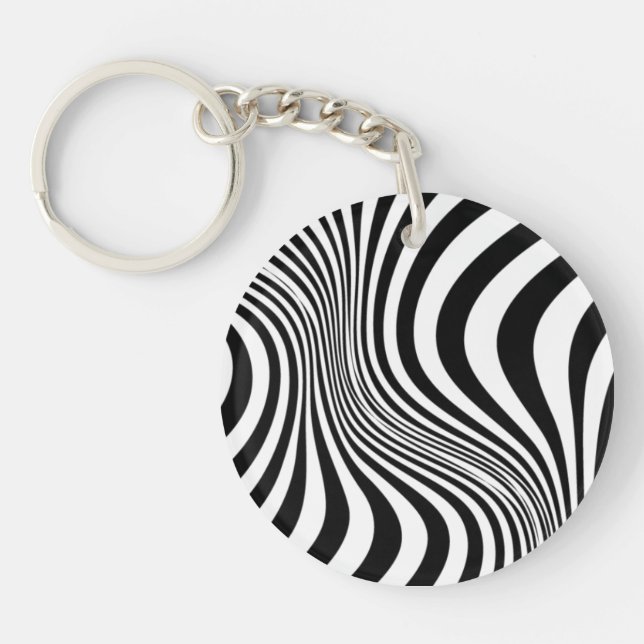 Zebra Skin Print Texture Pattern-88488 Keychain (Front)