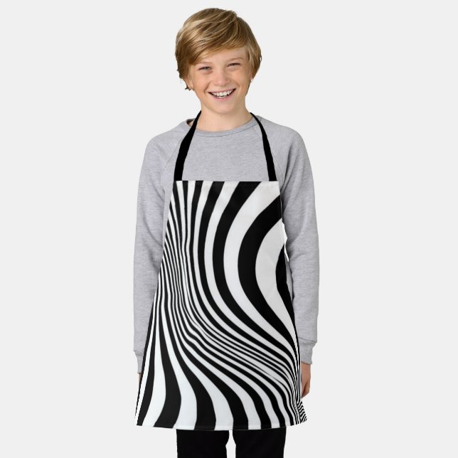 Zebra Skin Print Texture Pattern Apron (Worn)