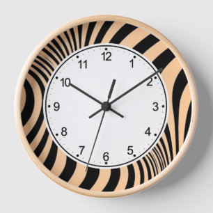 Zebra Skin Print Texture Pattern Clock