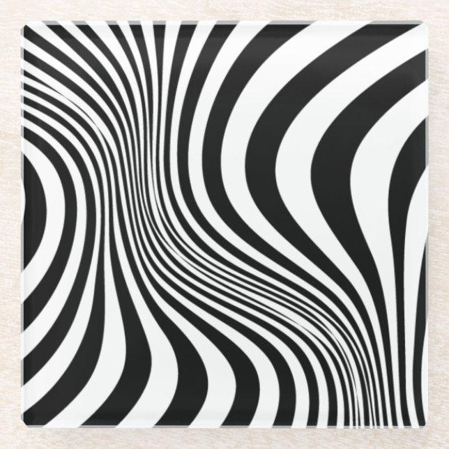 Zebra Skin Print Texture Pattern Glass Coaster (Front)