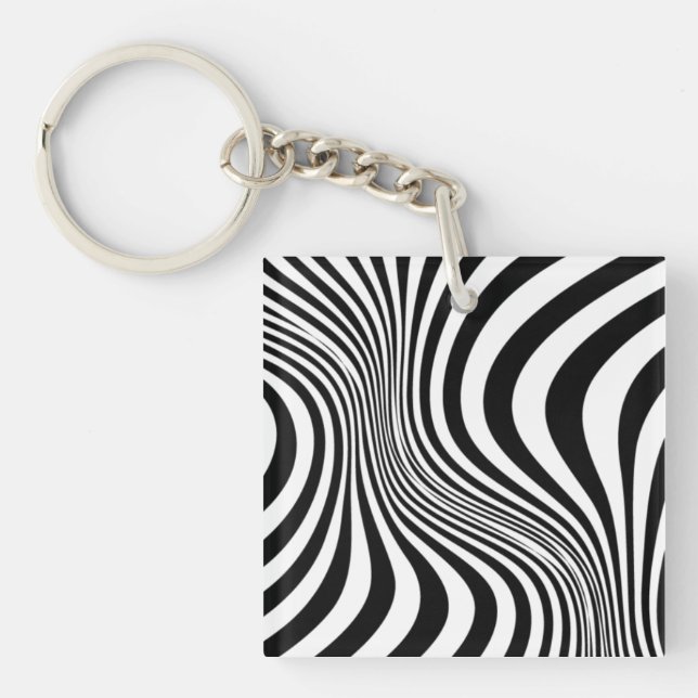 Zebra Skin Print Texture Pattern Keychain (Front)