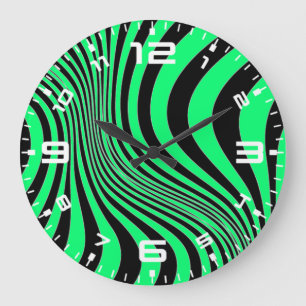 Zebra Skin Print Texture Pattern Large Clock