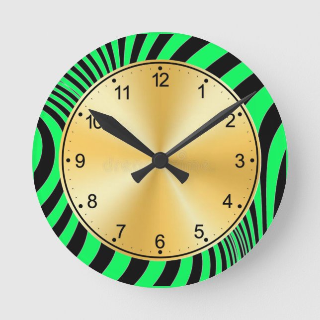 Zebra Skin Print Texture Pattern Round Clock (Front)