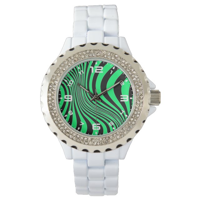Zebra Skin Print Texture Pattern Watch (Front)