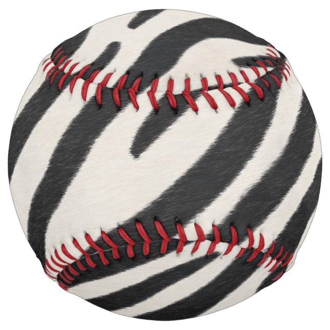 Zebra Skin Realistic Animal Print Exotic Species Softball (Back)