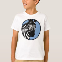 zebra. slate blue circle.