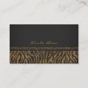 Zebra Sparkle Sequins Glam Chic Modern Elegant Business Card