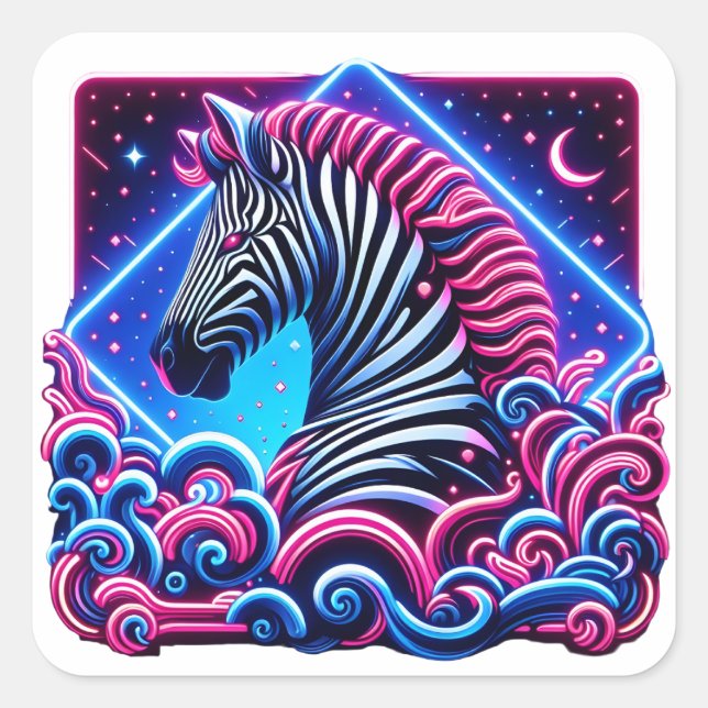 Zebra Square Sticker (Front)